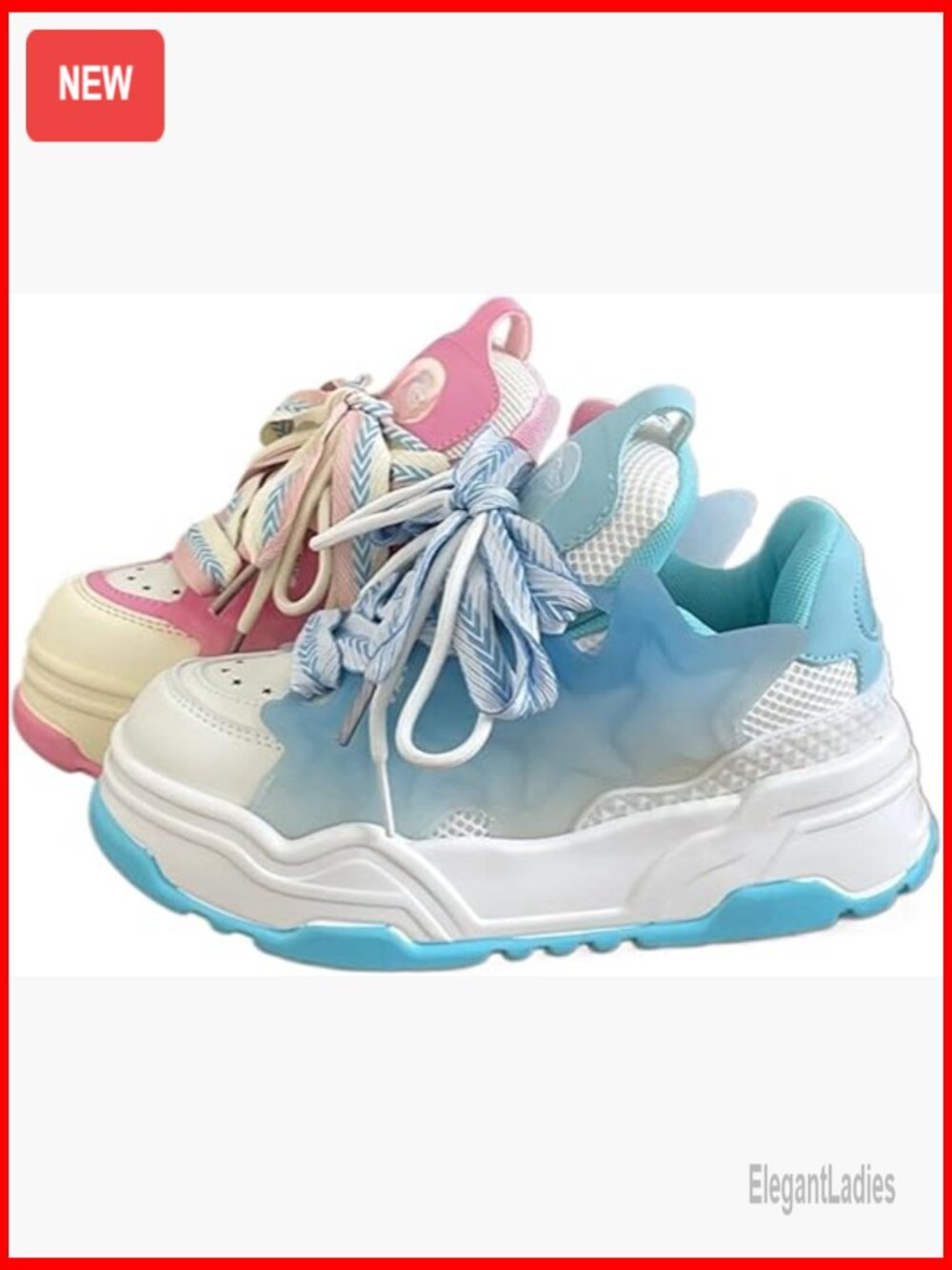 Chunky Platform Sneakers Unisex Round Toe Lightweight Comfortable Casual Shoes